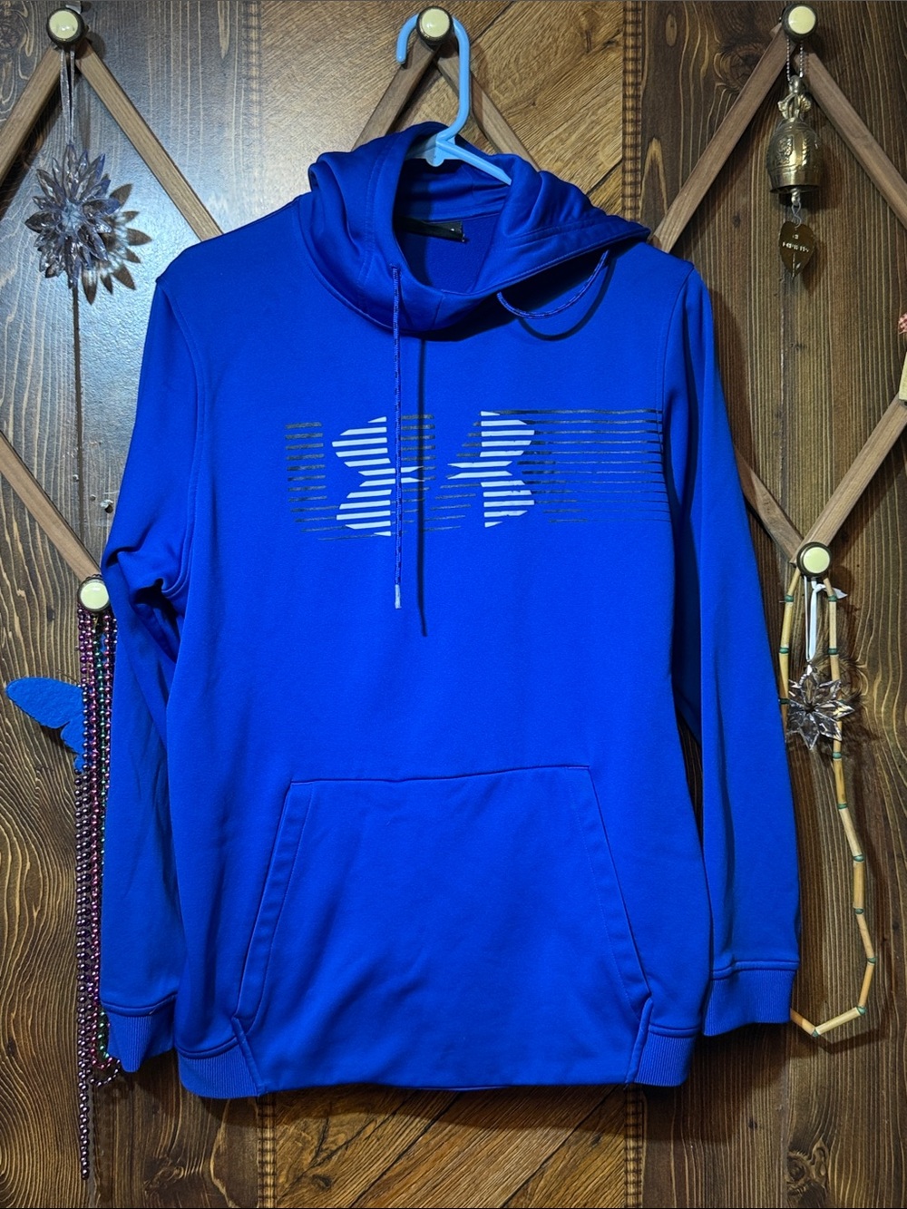 Under Armour Men’s Bright Blue Pullover Hoodie with Logo